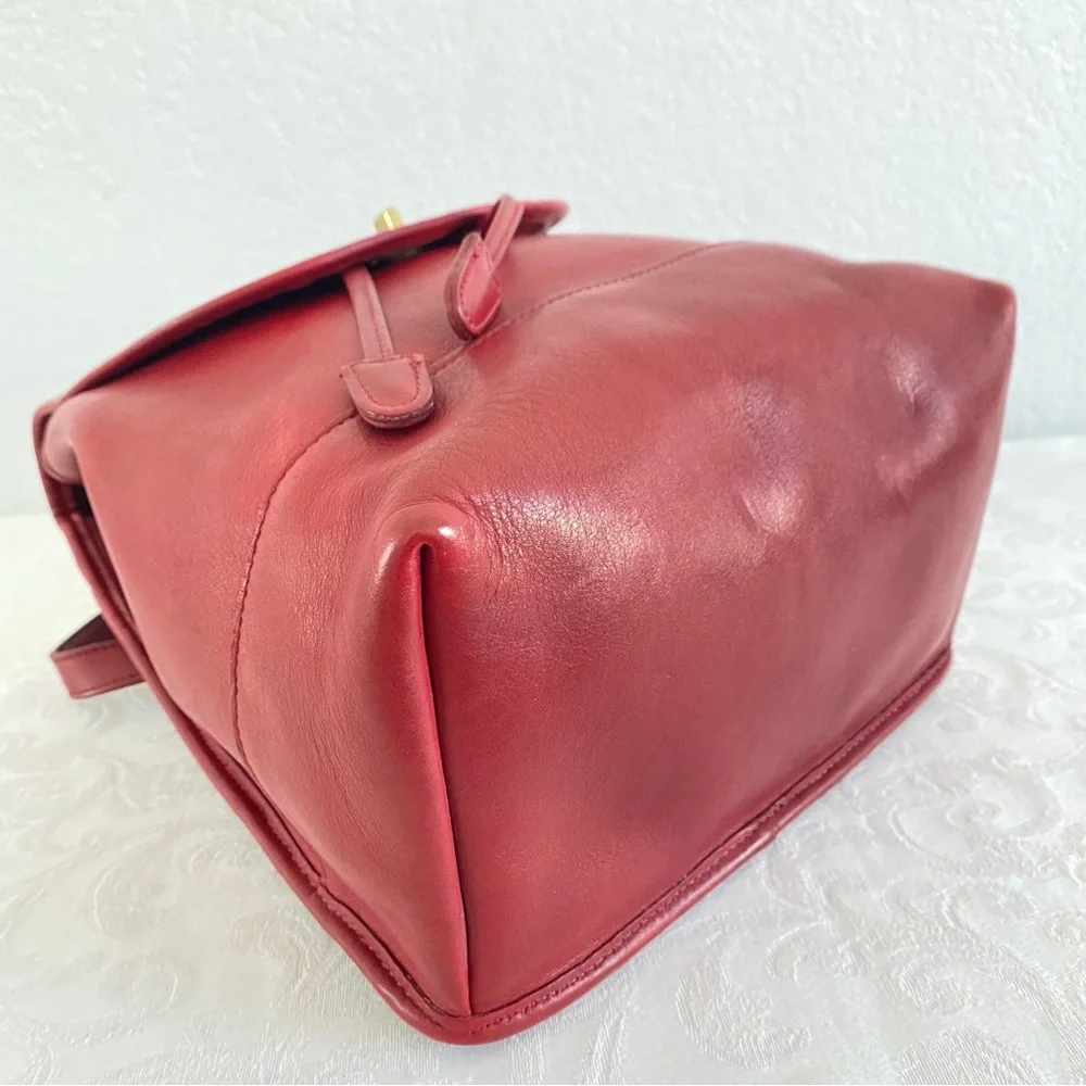 Vintage coach Leather Backpack red